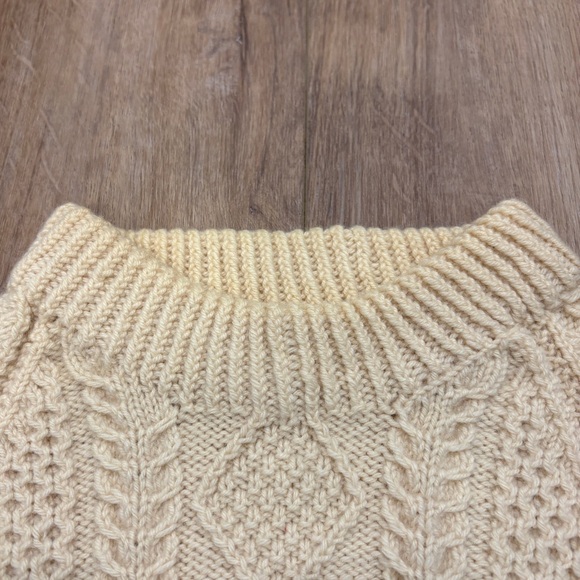 VTG! 🌟STANDUN🌟 WOOL FISHERMAN CABLE KNIT SWEATER MADE IN IRELAND HARRODS SZ S - Picture 3 of 6